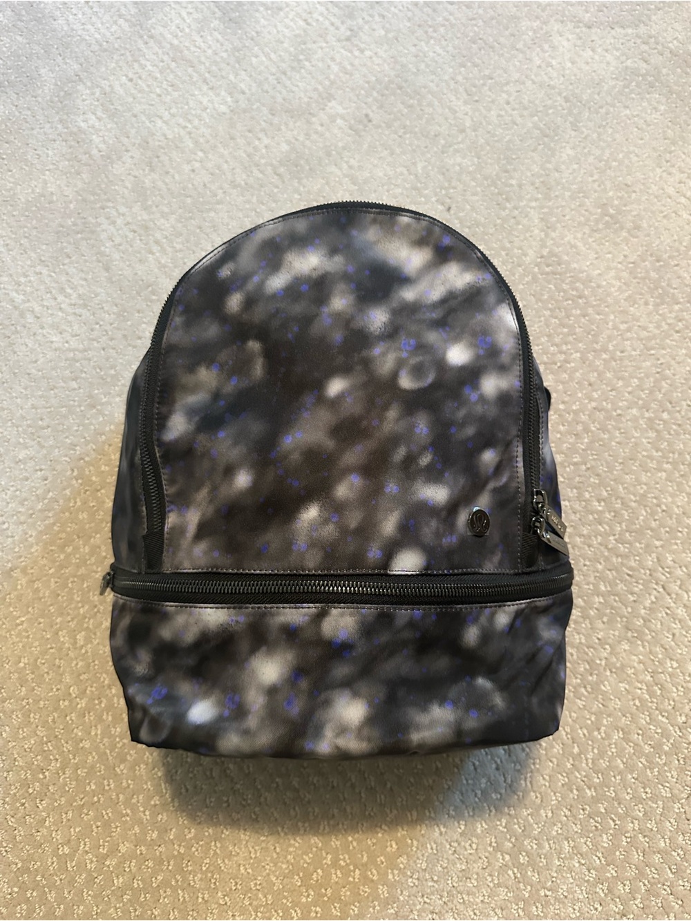 lululemon athletica small Black Backpack with Subtle Blue Speckle
